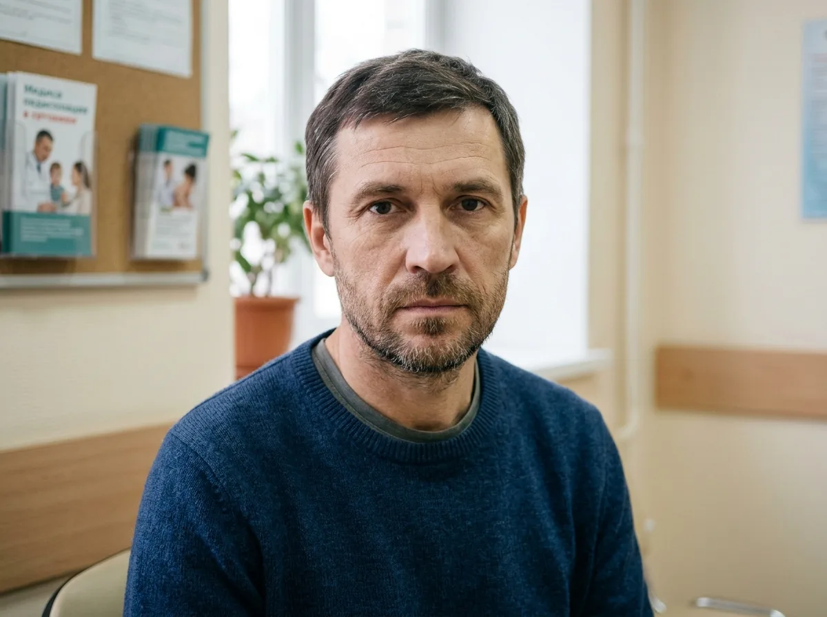 Аватар пациента Андрей Л., мужчина около 45 лет, серьёзный нейтральный портрет